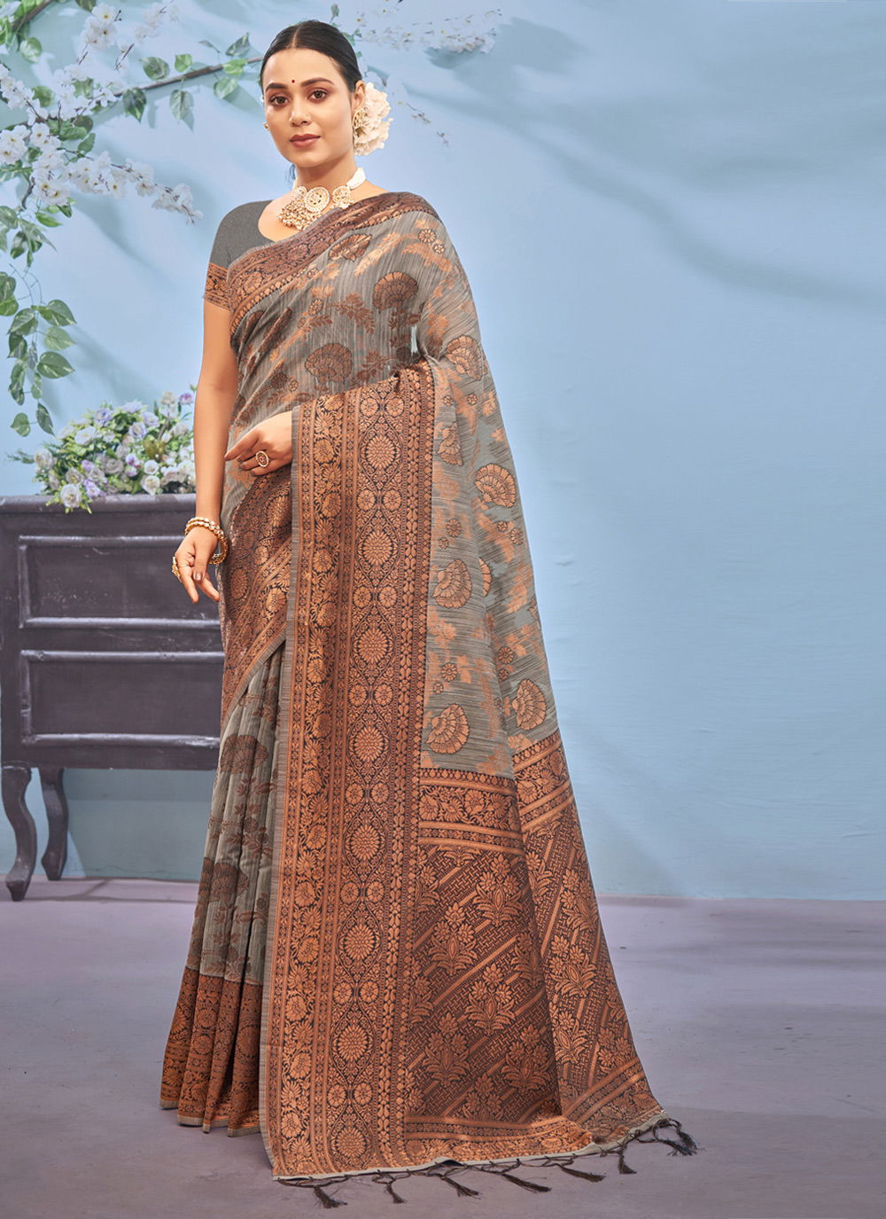 Sangam Vasu Pujya 5 Exclusive Wear Wholesale Saree Collection

